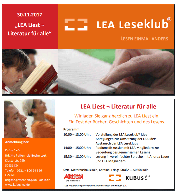 Flyer LEA liest - am 30.11.2017